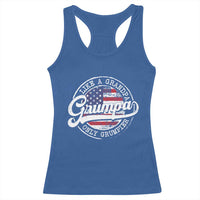 Grumpa Like Regular Grandpa Only Grumpier Racerback Tank Top Funny Grandfather Grandpa American Flag