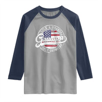 Grumpa Like Regular Grandpa Only Grumpier Raglan Shirt Funny Grandfather Grandpa American Flag