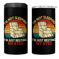 Dad Papa Grandpa Jokes 4 in 1 Can Cooler Tumbler I'm Not Sleeping I'm Just Resting My Eyes