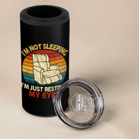 Dad Papa Grandpa Jokes 4 in 1 Can Cooler Tumbler I'm Not Sleeping I'm Just Resting My Eyes