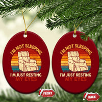Dad Papa Grandpa Jokes Ceramic Ornament I'm Not Sleeping I'm Just Resting My Eyes - Wonder Print Shop