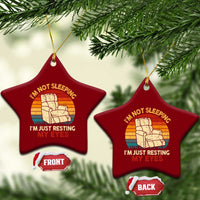 Dad Papa Grandpa Jokes Ceramic Ornament I'm Not Sleeping I'm Just Resting My Eyes - Wonder Print Shop