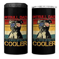 Vintage Pitbull Dad 4 in 1 Can Cooler Tumbler Like A Regular Dad But Cooler - Wonder Print Shop