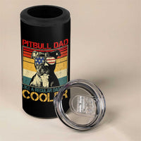 Vintage Pitbull Dad 4 in 1 Can Cooler Tumbler Like A Regular Dad But Cooler - Wonder Print Shop