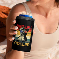 Vintage Pitbull Dad 4 in 1 Can Cooler Tumbler Like A Regular Dad But Cooler - Wonder Print Shop