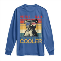 Vintage Pitbull Dad Long Sleeve Shirt Like A Regular Dad But Cooler - Wonder Print Shop
