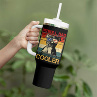 Vintage Pitbull Dad Tumbler With Handle Like A Regular Dad But Cooler - Wonder Print Shop