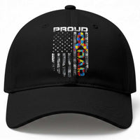 Vintage Proud Autism Dad Baseball Cap USA American Flag Father Day