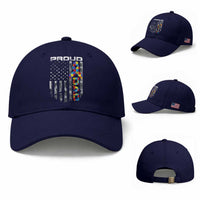 Vintage Proud Autism Dad Baseball Cap USA American Flag Father Day