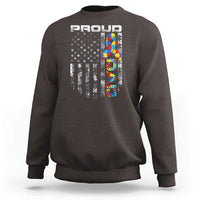 Vintage Proud Autism Dad Sweatshirt USA American Flag Father Day
