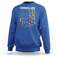 Vintage Proud Autism Dad Sweatshirt USA American Flag Father Day