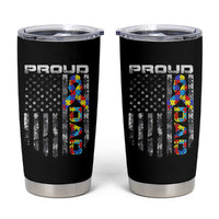 Vintage Proud Autism Dad Tumbler Cup USA American Flag Father Day