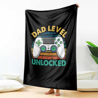 Funny New Dad Throw Blanket Retro Dad Level Unlocked Gaming Gamer - Wonder Print Shop