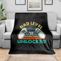 Funny New Dad Throw Blanket Retro Dad Level Unlocked Gaming Gamer - Wonder Print Shop