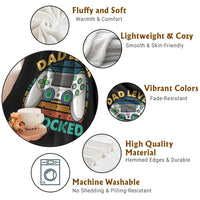 Funny New Dad Throw Blanket Retro Dad Level Unlocked Gaming Gamer - Wonder Print Shop