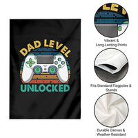 Funny New Dad Garden Flag Retro Dad Level Unlocked Gaming Gamer - Wonder Print Shop