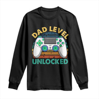 Funny New Dad Long Sleeve Shirt Retro Dad Level Unlocked Gaming Gamer - Wonder Print Shop