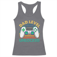 Funny New Dad Racerback Tank Top Retro Dad Level Unlocked Gaming Gamer - Wonder Print Shop