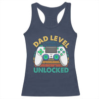 Funny New Dad Racerback Tank Top Retro Dad Level Unlocked Gaming Gamer - Wonder Print Shop