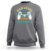 Funny New Dad Sweatshirt Retro Dad Level Unlocked Gaming Gamer - Wonder Print Shop