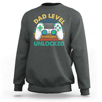 Funny New Dad Sweatshirt Retro Dad Level Unlocked Gaming Gamer - Wonder Print Shop
