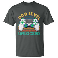 Funny New Dad T Shirt Retro Dad Level Unlocked Gaming Gamer - Wonder Print Shop