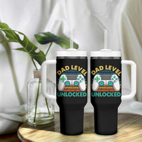 Funny New Dad Tumbler With Handle Retro Dad Level Unlocked Gaming Gamer - Wonder Print Shop