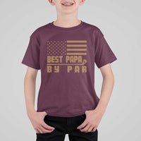 Golf Dad T Shirt For Kid Best Papa By Par American Flag Golfer Fathers Day Gifts