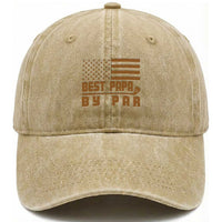 Golf Dad Washed Cotton Baseball Cap Best Papa By Par American Flag Golfer Fathers Day Gifts
