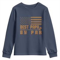 Golf Dad Youth Sweatshirt Best Papa By Par American Flag Golfer Fathers Day Gifts