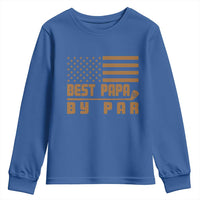 Golf Dad Youth Sweatshirt Best Papa By Par American Flag Golfer Fathers Day Gifts