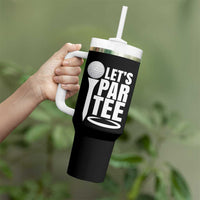 Funny Golfing Tumbler With Handle Let's Par Tee Fathers Day Golfer Gift Dad Grandpa