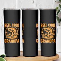 Funny Fishing Vintage Reel Cool Grandpa Skinny Tumbler