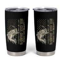 Funny Fishing Vintage Reel Cool Grandpa Tumbler Cup Camo American Flag USA Bass Fish Fisherman