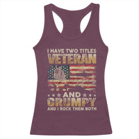 Grumpy Old Veteran Racerback Tank Top Funny Military Veteran USA Flag - Wonder Print Shop