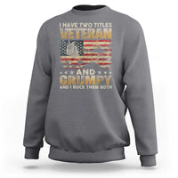 Grumpy Old Veteran Sweatshirt Funny Military Veteran USA Flag - Wonder Print Shop