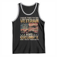 Grumpy Old Veteran Tank Top Funny Military Veteran USA Flag - Wonder Print Shop