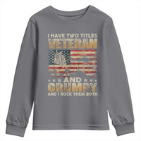 Grumpy Old Veteran Youth Sweatshirt Funny Military Veteran USA Flag - Wonder Print Shop