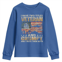 Grumpy Old Veteran Youth Sweatshirt Funny Military Veteran USA Flag - Wonder Print Shop