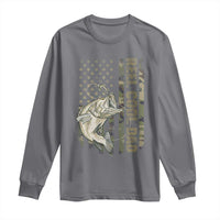 Funny Fishing Vintage Reel Cool Dad Long Sleeve Shirt Camo American Flag USA Bass Fish Fisherman