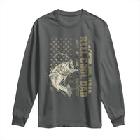 Funny Fishing Vintage Reel Cool Dad Long Sleeve Shirt Camo American Flag USA Bass Fish Fisherman