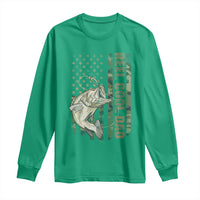 Funny Fishing Vintage Reel Cool Dad Long Sleeve Shirt Camo American Flag USA Bass Fish Fisherman