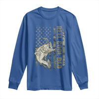 Funny Fishing Vintage Reel Cool Dad Long Sleeve Shirt Camo American Flag USA Bass Fish Fisherman