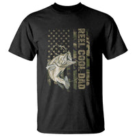 Funny Fishing Vintage Reel Cool Dad T Shirt Camo American Flag USA Bass Fish Fisherman