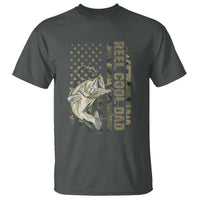Funny Fishing Vintage Reel Cool Dad T Shirt Camo American Flag USA Bass Fish Fisherman
