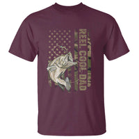 Funny Fishing Vintage Reel Cool Dad T Shirt Camo American Flag USA Bass Fish Fisherman