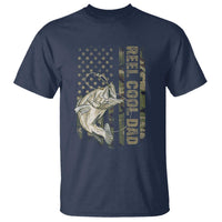 Funny Fishing Vintage Reel Cool Dad T Shirt Camo American Flag USA Bass Fish Fisherman