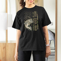 Funny Fishing Vintage Reel Cool Dad T Shirt For Women Camo American Flag USA Bass Fish Fisherman