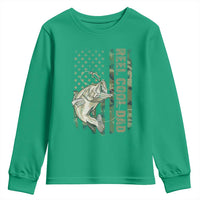 Funny Fishing Vintage Reel Cool Dad Youth Sweatshirt Camo American Flag USA Bass Fish Fisherman