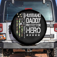 Husband Daddy Protector Hero Spare Tire Cover Dad Guns Fathers Day Camo American Flag
